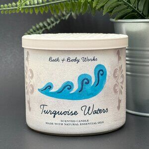 BBW Turquoise Waters Bath & Body Works 3 Wick Candle